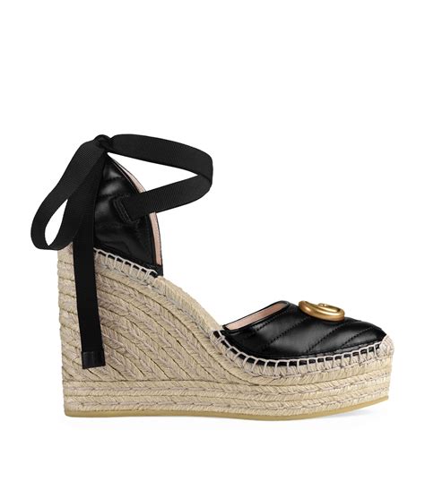 leather espadrille sandals gucci|Gucci platform espadrille sandals.